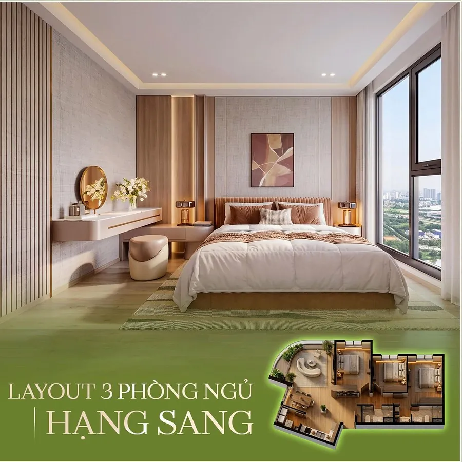 Layout 3 phòng ngủ hạng sang