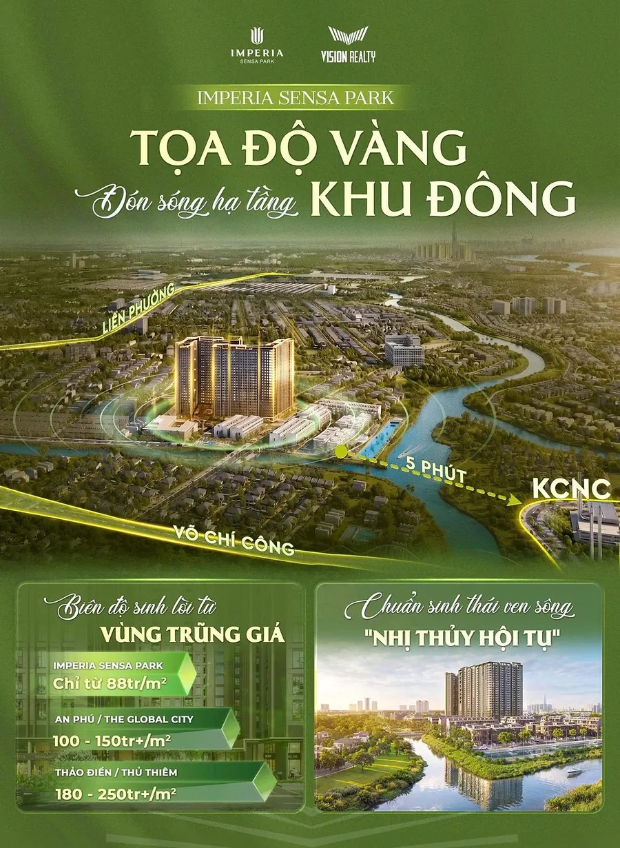 Tọa độ vàng – vị trí Imperia Sensa Park khu Đông